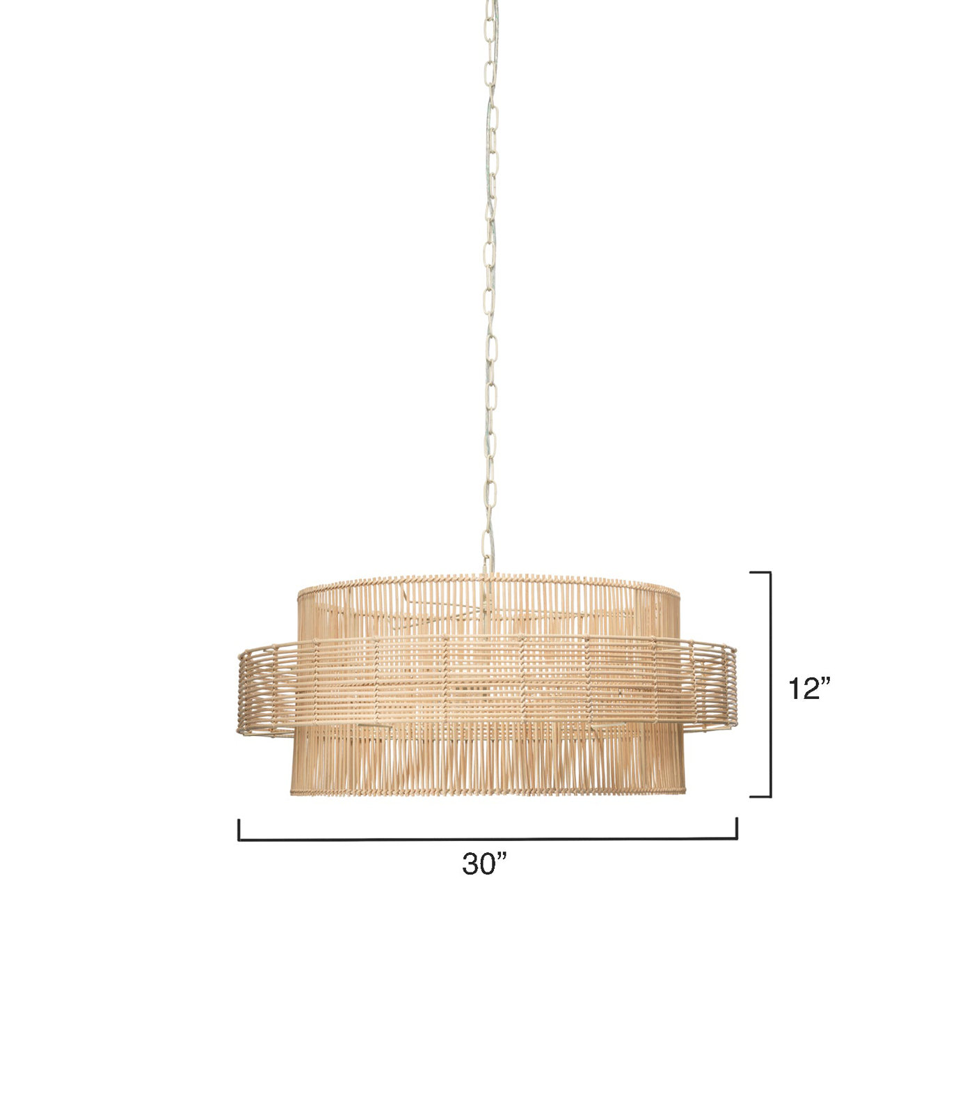 Gaia 2 Light Rattan Dimmable Pendant