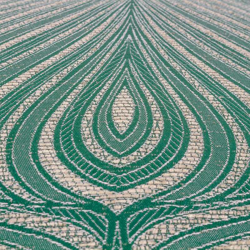 New Gatsby Geometric Jacquard Feather Filled Cushion, Green