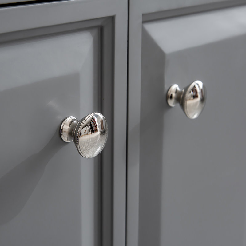 Ensemble de meuble-lavabo double 72 po Bruning, Gris cachemire, Nickel poli