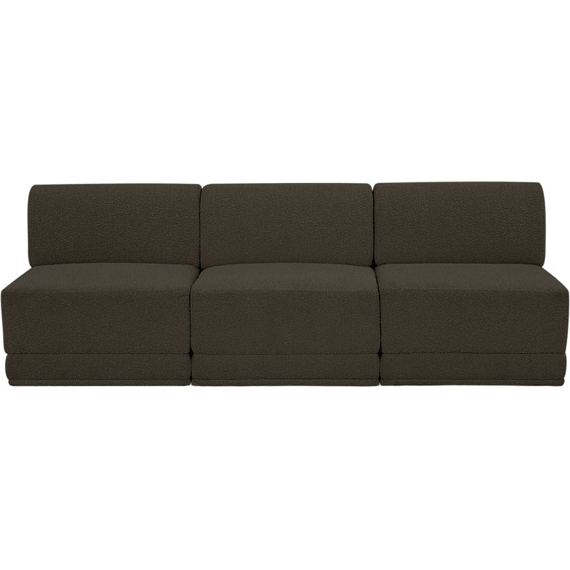 Canapé rembourré 90 "Ollie, Tissu brun bouclé