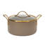 Bloomhouse 6 Quart Heavy Duty Aluminum Premium PFA Free Ceramic Nonstick Dutch Oven Pot with Lid - Linen White with Gold Handle-145714436
