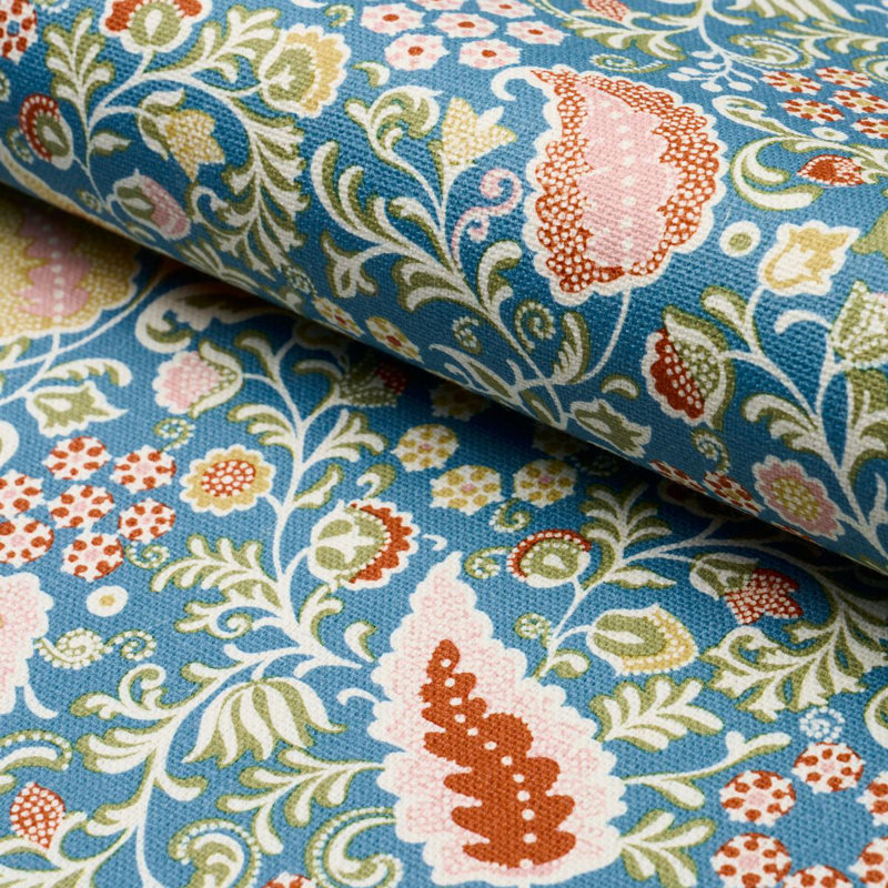 Tissu Peggy Paisley, Azure
