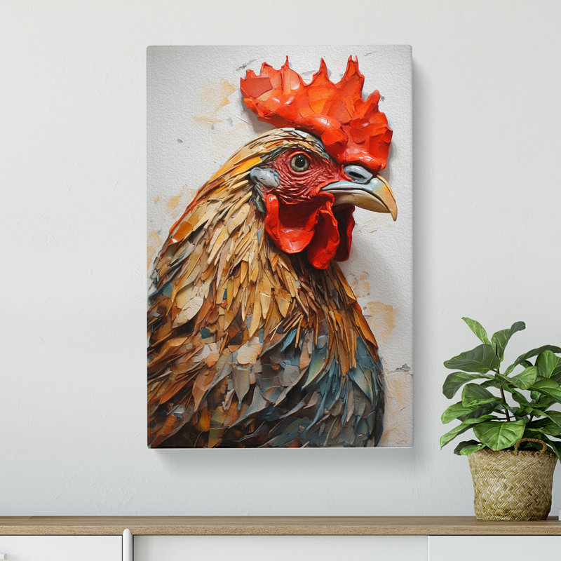 Chicken Hard Edge - Wrapped Canvas, 76cm H x 50cm W x 3cm D