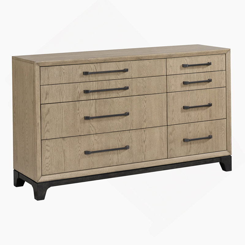 Commode 8 tiroirs, commode horizontale en bois