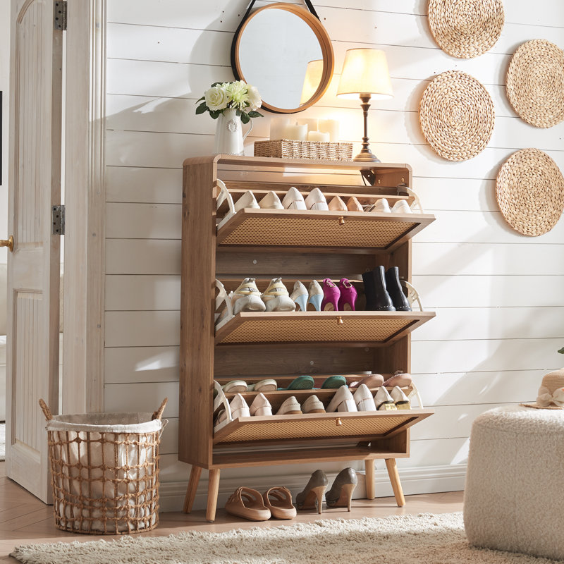 24 Pair Shoe Storage Cabinet, Brown