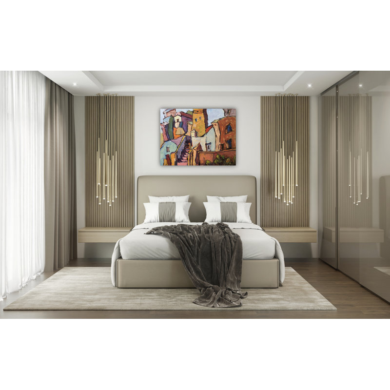 Shapes Of Santorini - Reproduction d'art sur toile, H 22 po x l 26 po x P 3 po, Toile tendue