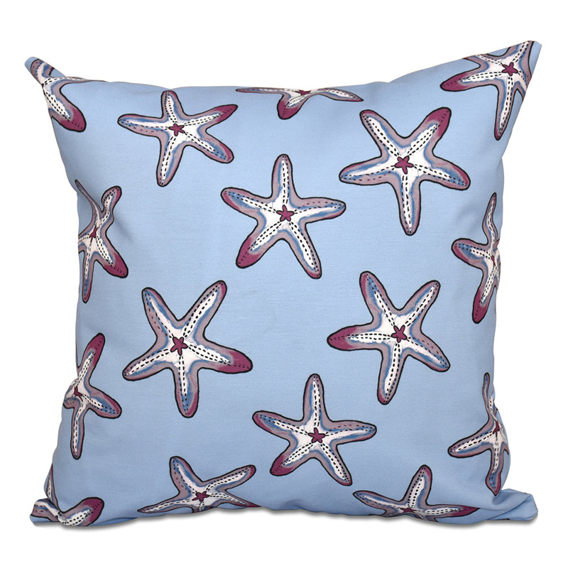 Beach Vacation Pillow Cover & Insert, 26" H x 26" W, Blue/Purple