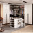 47.2" W 8-Drawer Dresser with Tempered Glass Top, Glass-Front Accessory Drawers & Open Shelves