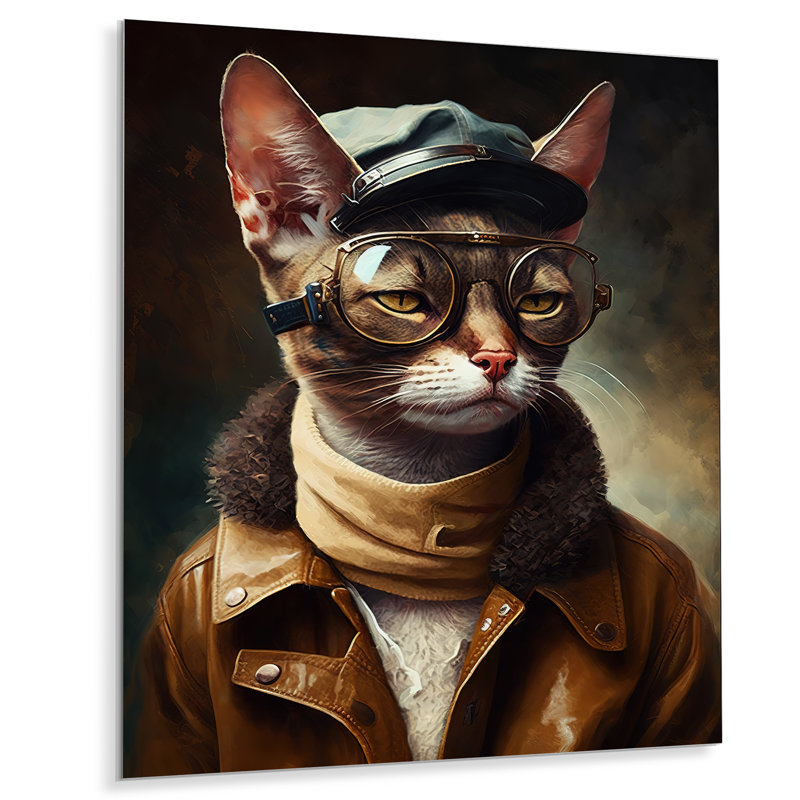 Chat portant des vêtements I - impression sur toile tendue, 20" H x 12" W, Toile tendue