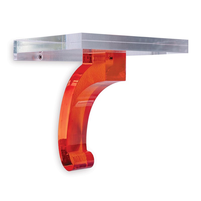 Tablette murale Glencoe, Rouge / transparent
