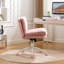Chaise pivotante de 26,4 pouces de large, tissu synthétique d'alpaga, hauteur réglable, pour bureau et garde-robe