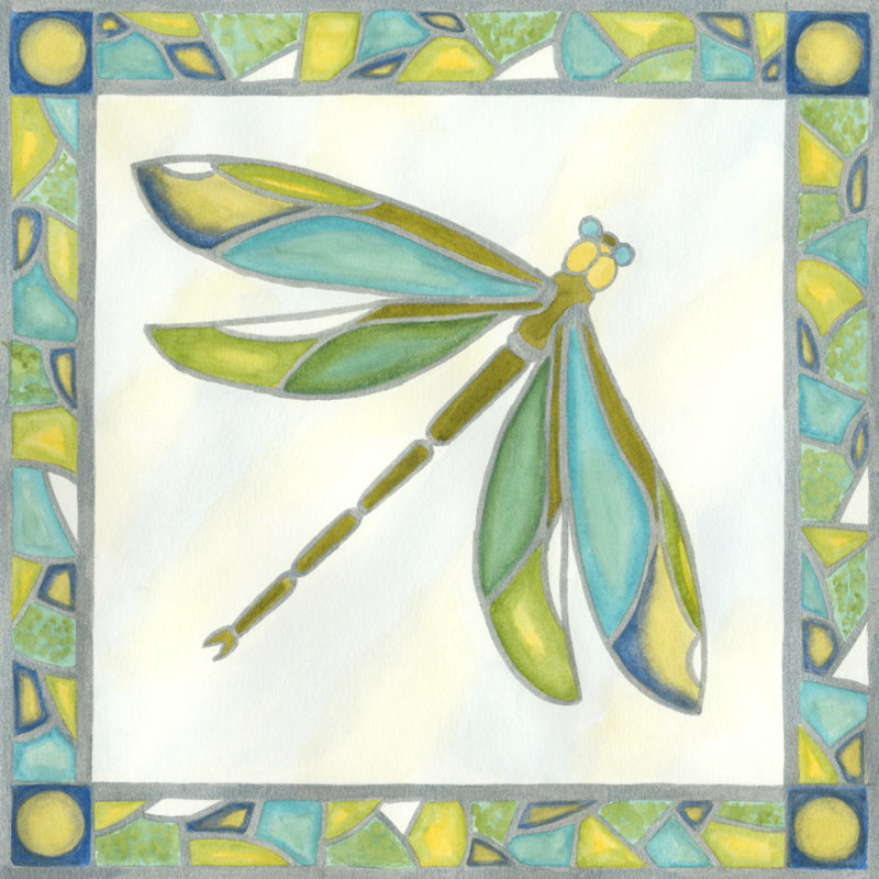 Mini Luminous Dragonfly II - Wrapped Canvas Print, 51cm H x 51cm W