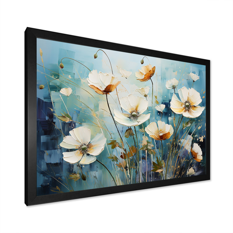 «Misty Flower Meadows I» sur toile, H 30 po x l 40 po x P 1,5 po, Cadre simple noir