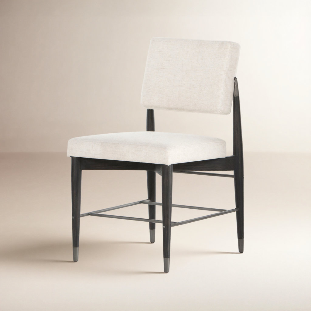 Kasch Oak Dining Chair, Ivory Fabric