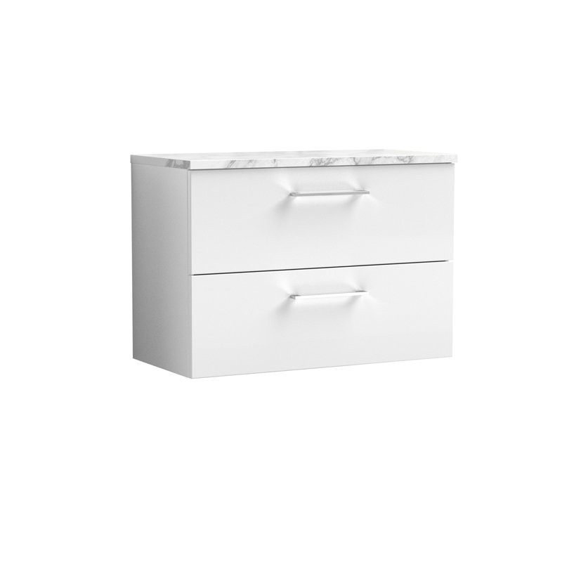 Arno 80.5cm Single Bathroom Vanity Base Only, Gloss White