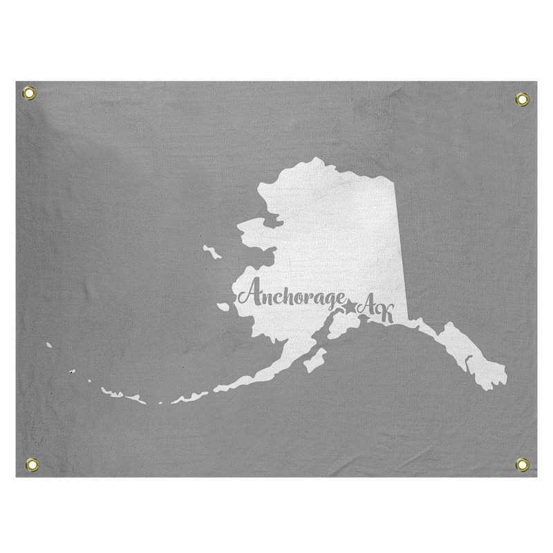 Tapisserie murale alaska ancrage, H 26 po x l 36 po, Gris