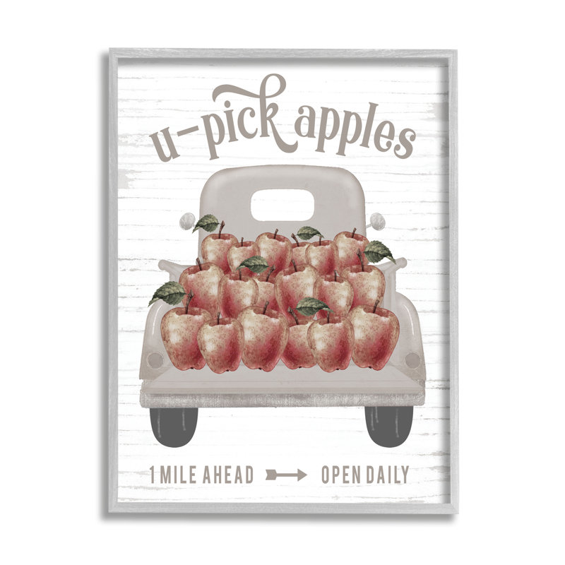 U-Pick Apples, H 14 po x l 11 po x P 1,5 po, Estampe numérique Farmhouse