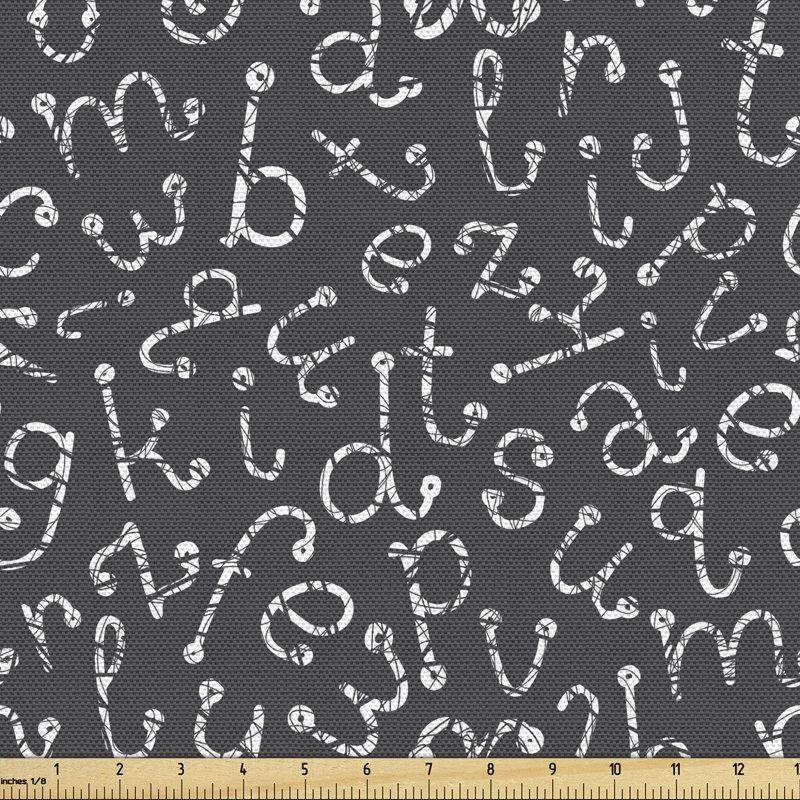 Tissu alphabet Ambesonne, l 58 po x L 180 po