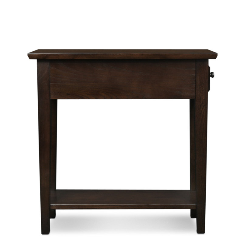 Solid + Manufactured Wood Narrow Chairside Table, Chocolate Cherry