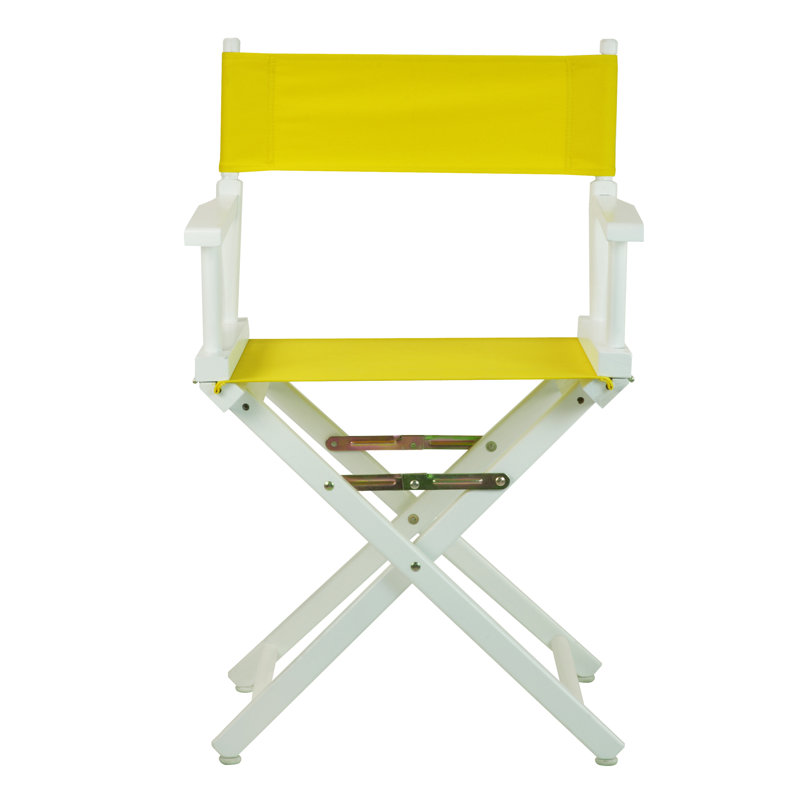Chaise de réalisateur pliante 18 po, Jaune, Blanc