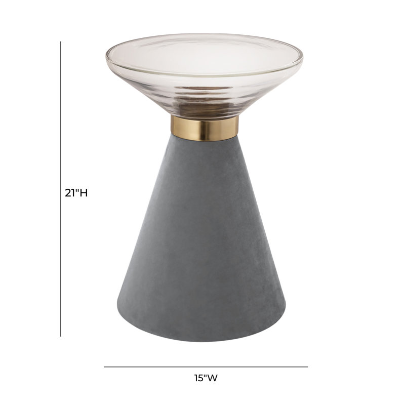 Glass Top Pedestal End Table