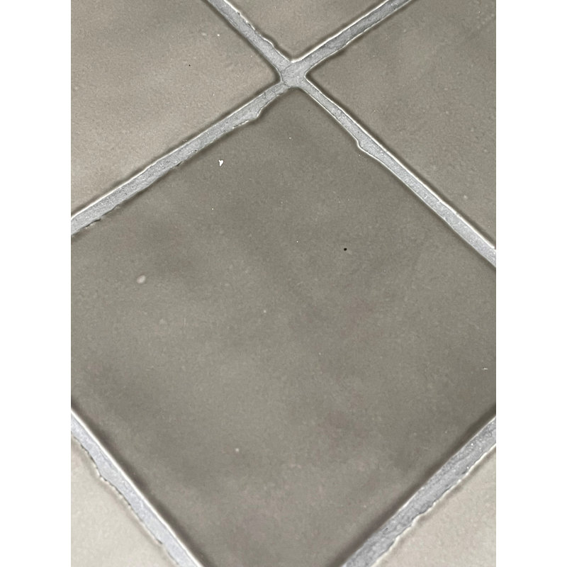 Zellige 4" x 4" Ceramic Subway Tile, Gray/Cloud