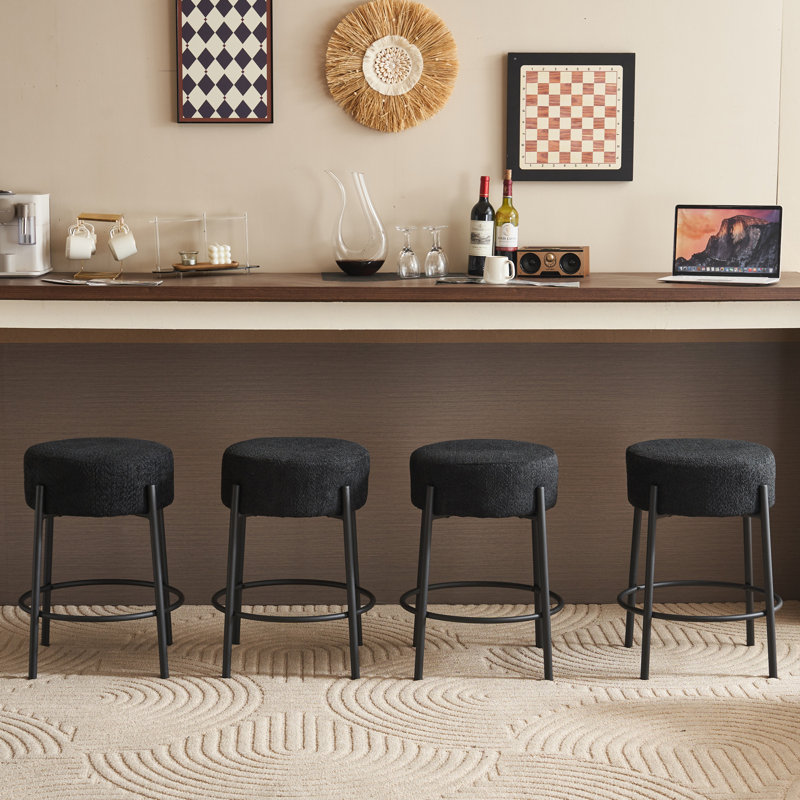 Tabouret de bar 30 po, Noir, Noir, Tabouret de comptoir (siège d'une hauteur de 24 p