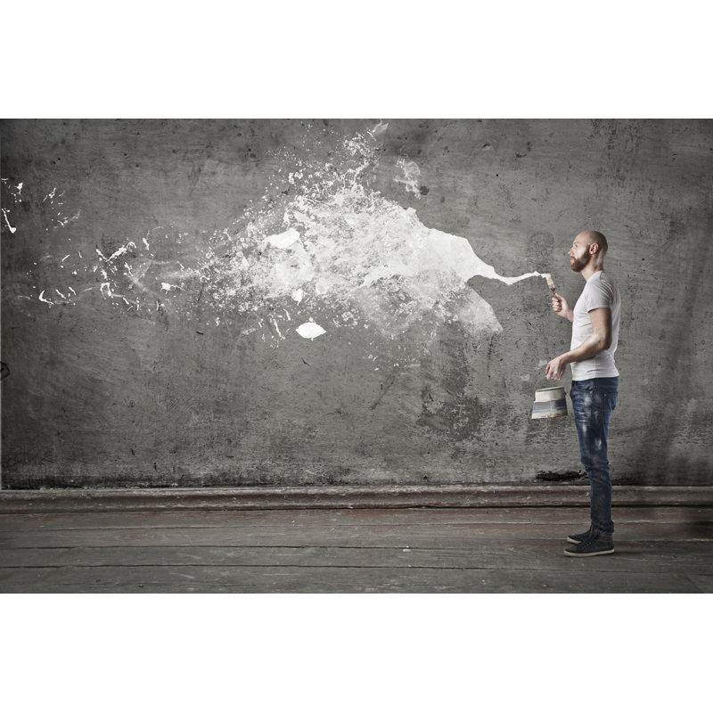 Painting The Wall - Wrapped Canvas Print, 30cm H x 46cm W x 3.8cm D