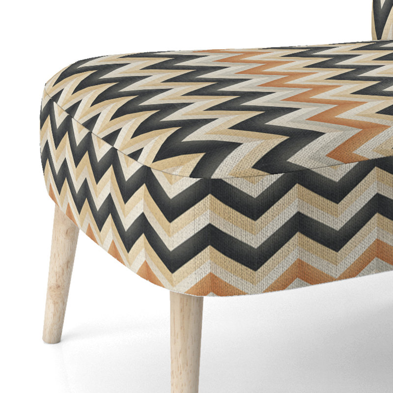 Chaise d'appoint large 27,5 po Roussel, Mélange de polyester noir / orange / blanc