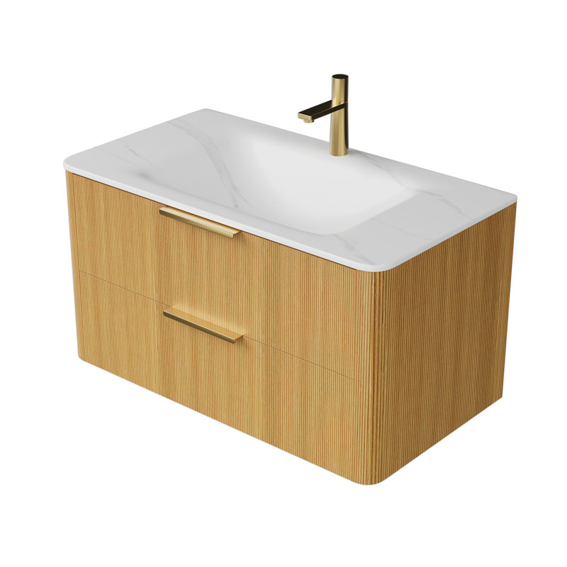 Plateau de meuble-lavabo 36 po avec lavabo intégré en pierre frittée Zane Zane