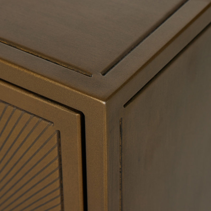 Sunburst Nightstand, Aged Brass