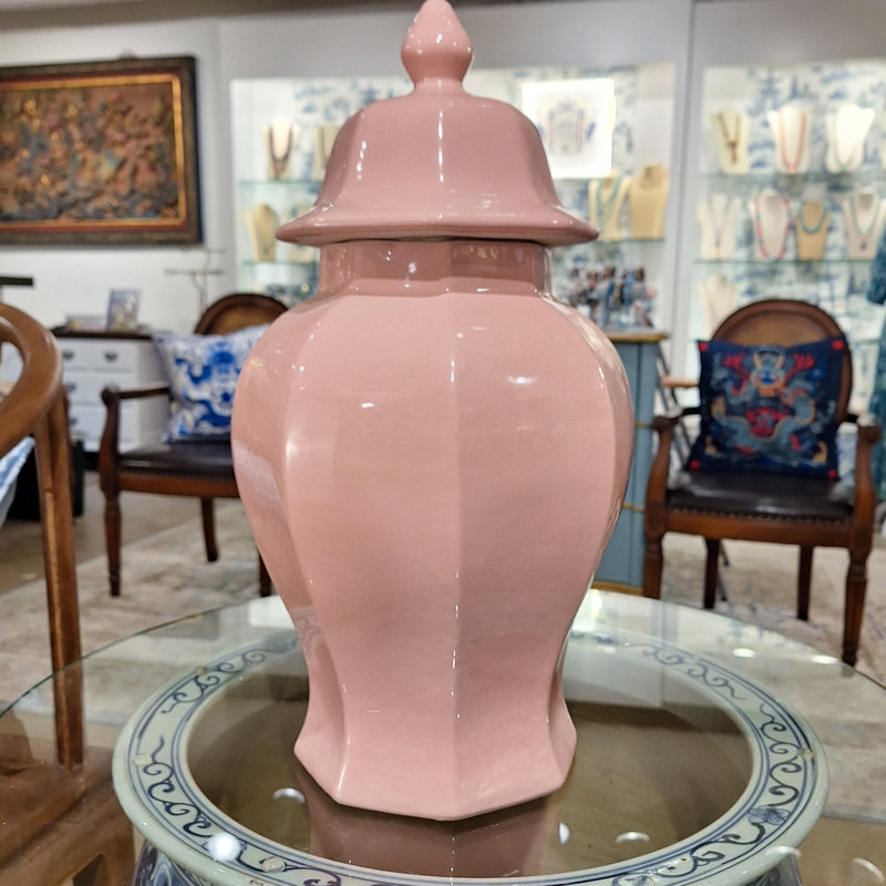 Pink Faceted Lidded Jar