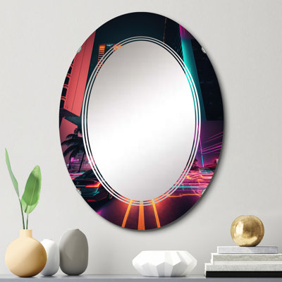 Miroir mural Prusse Futuristic Miami Neon Art V