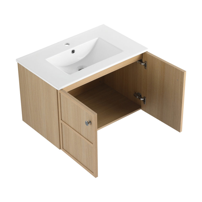 Ensemble de meuble-lavabo mural 30 po avec lavabo en céramique