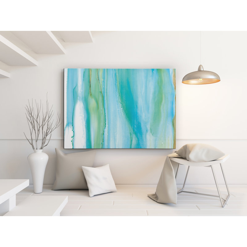 « côtier abstract i », reproduction de peinture à l’aquarelle sur toile, H 30 po x l 40 po x P 1,5 po