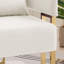 Chaises d'appoint modernes en velours, pieds en métal doré pour le salon, 2 pièces blanches