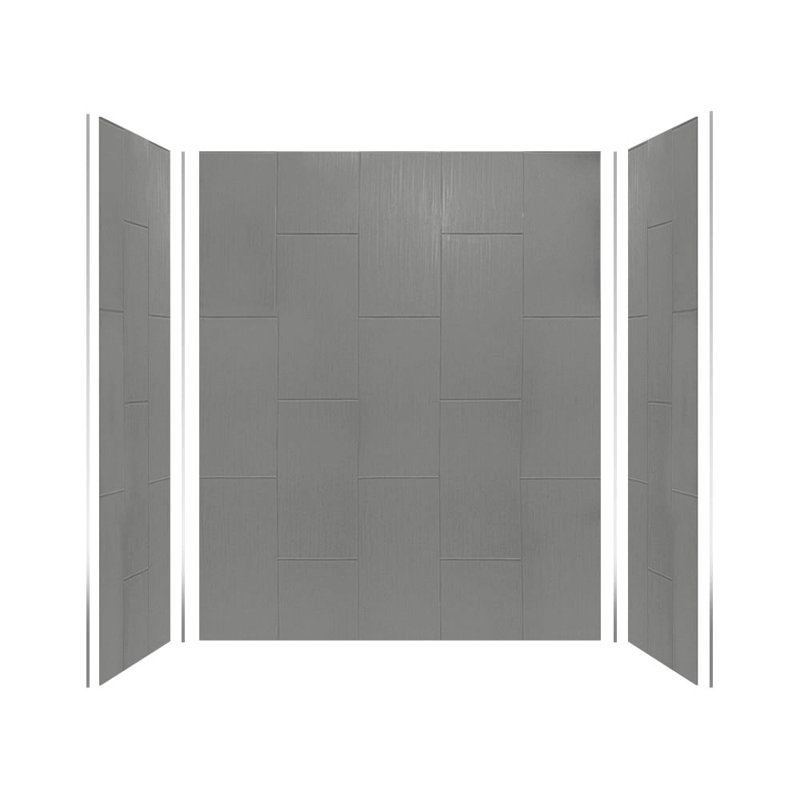 Prodigy 72" High Dark Grey Vertical Tile Shower Wall Kit