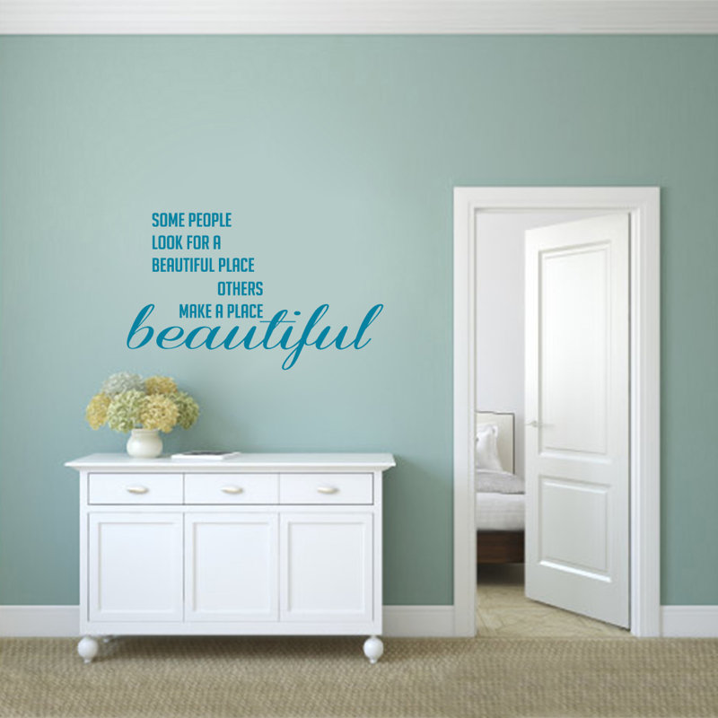 Text & Numbers Non-Wall Damaging Wall Decal, Teal