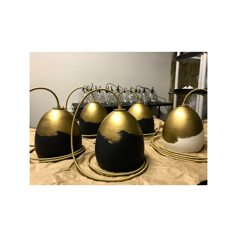 Architect 1 - Light Pendant, UL Listed for Dry Locations, LED Bulb Included, White & Brass Ombre