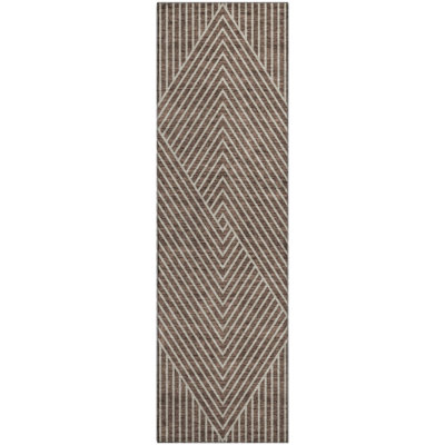 Premium Machine Washable Prisco Brown Rug