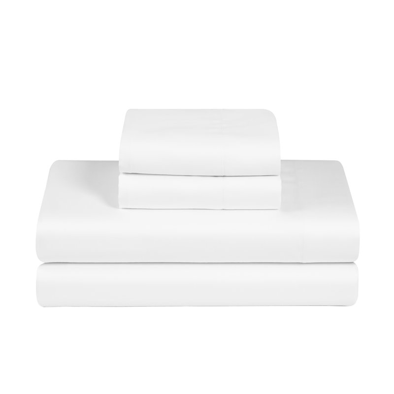 100% Cotton Sheets, 300 Thread Count Percale Weave Bedding, 16" Deep Pocket, Twin Sheet Set with 1 Pillowcase, Green