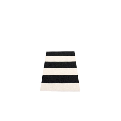 Bob Striped Area Rug in Black/Beige