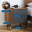 Table de chevet gris noyer