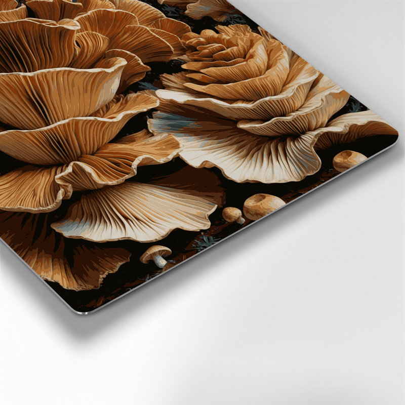 Art mural en métal légumes champignon brun Maitake, H 8 po x l 8 po