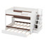 Lit superposé double au-dessus de double avec lit gigogne simple et escalier, tablettes, DEL-1313367628
