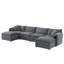 Canapé modulaire en forme de U de 136 po à 6 places avec repose-pieds mobile 136 po Chenille-1296269332