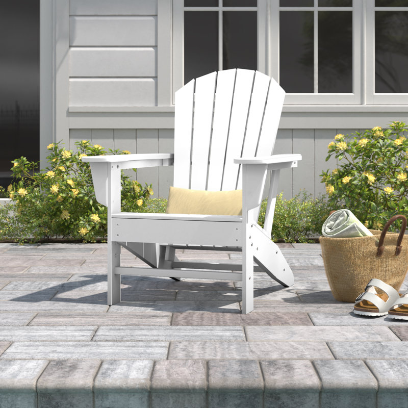 Chaise Adirondack en plastique Abril, Blanc