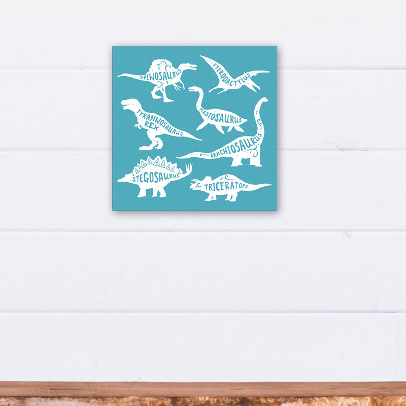 Art sur toile dino names Amapola, H 12 po x l 12 po x P 1,25 po, Bleu / blanc