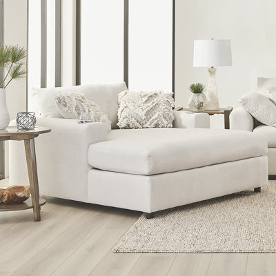 Hughes Furniture 54.5" Wide Oversized Upholstered Theater Chaise with 2 Cup Holders - Lilou Winter