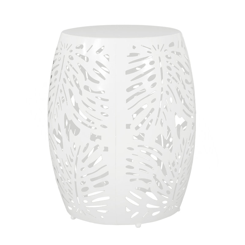 Metal End Table -Large, White